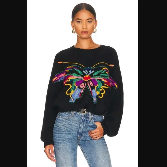 MOTHER Butterfly Embroidery Batwing Pullover (Gives Me Butterflies) - Picture 1 of 9